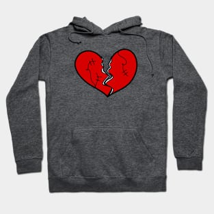 Broken Heart with Stitches Angsty Cartoon, made by EndlessEmporium Hoodie